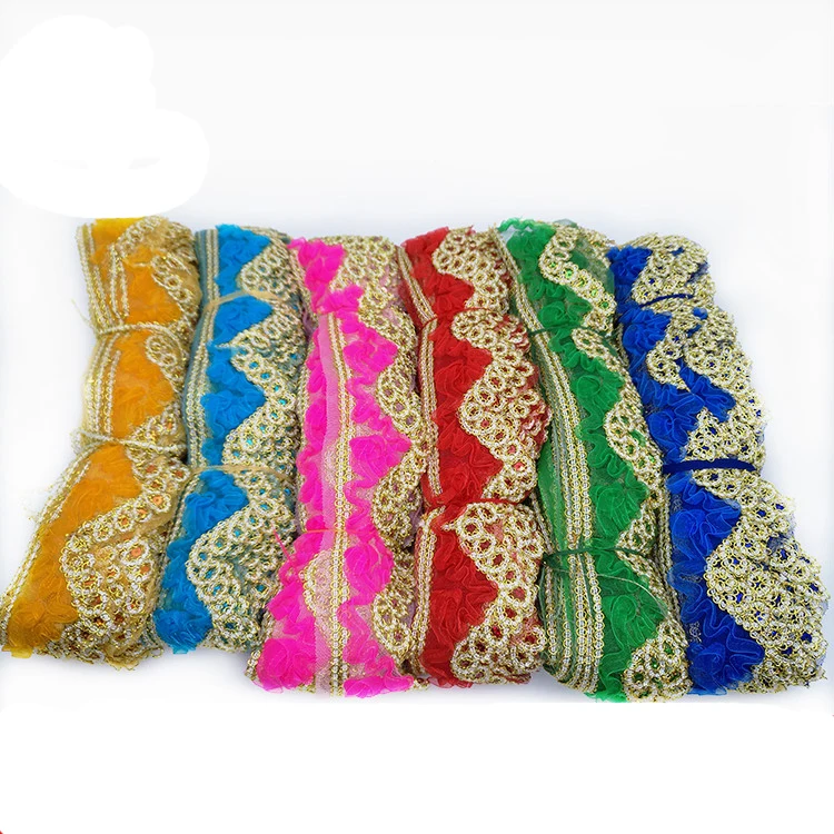

High End Golden Wave 6CM 10 Yards/LOT Tassel Water soluble Lace Trim Fringe Drop Handmade Sewing Curtains Clothes Accessories