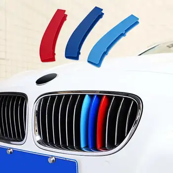 

M-Colored Stripe Grille Insert Trims for 2011-2013 BMW F10 5 Series 528i 535i 550i Kidney Grills