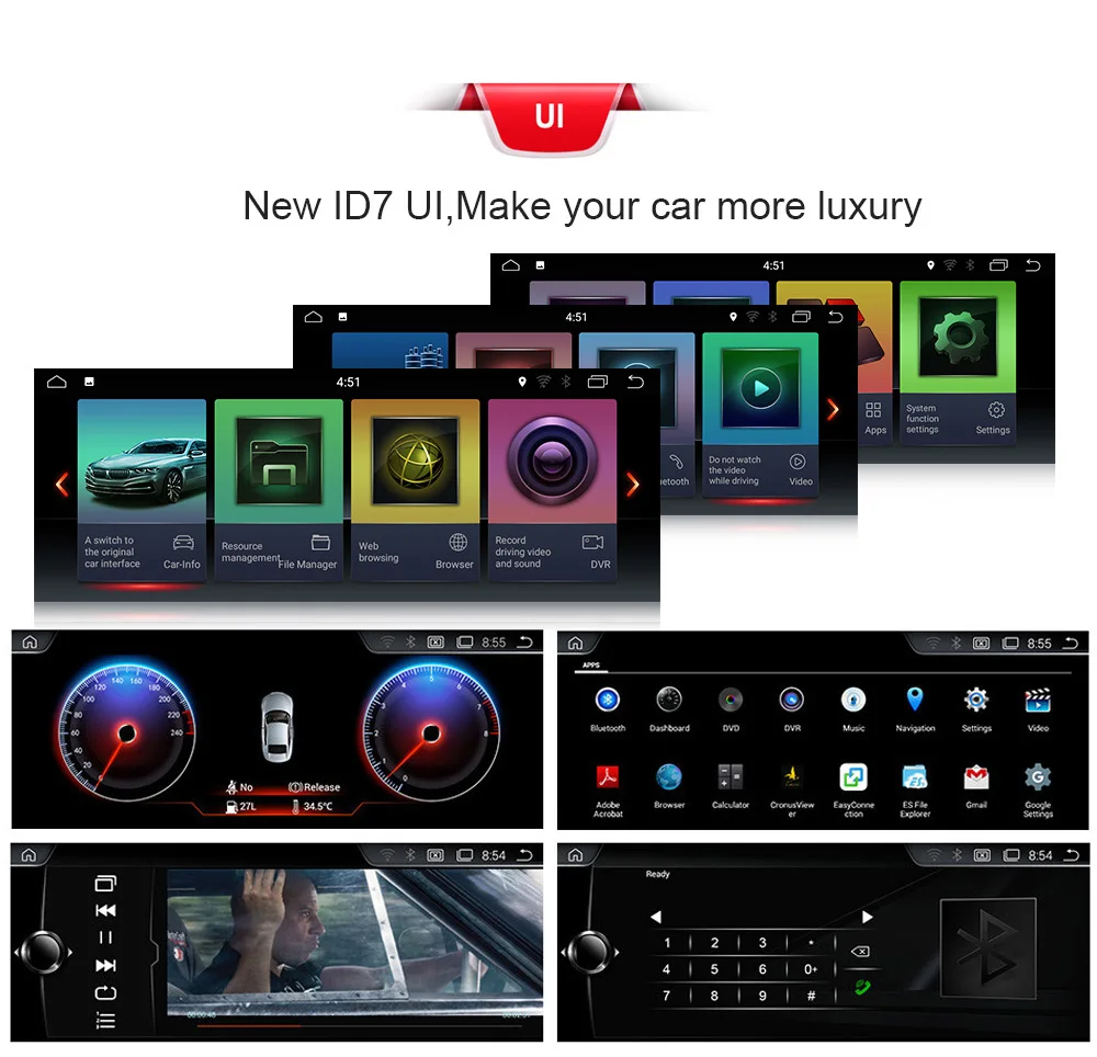 NaviFly 10,25 дюймов Android 7,1 Автомобильный gps мультимедийный плеер для BMW X5 E70 X6 E71 2007-2013 CCC или CIC система ID7 UI