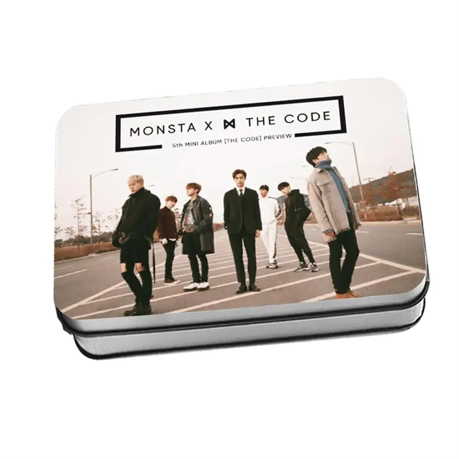 

Kpop MONSTA X Album Polaroid Lomo Photo Card HD Collective Photocard Paper Cards with Metal Box 40pcs