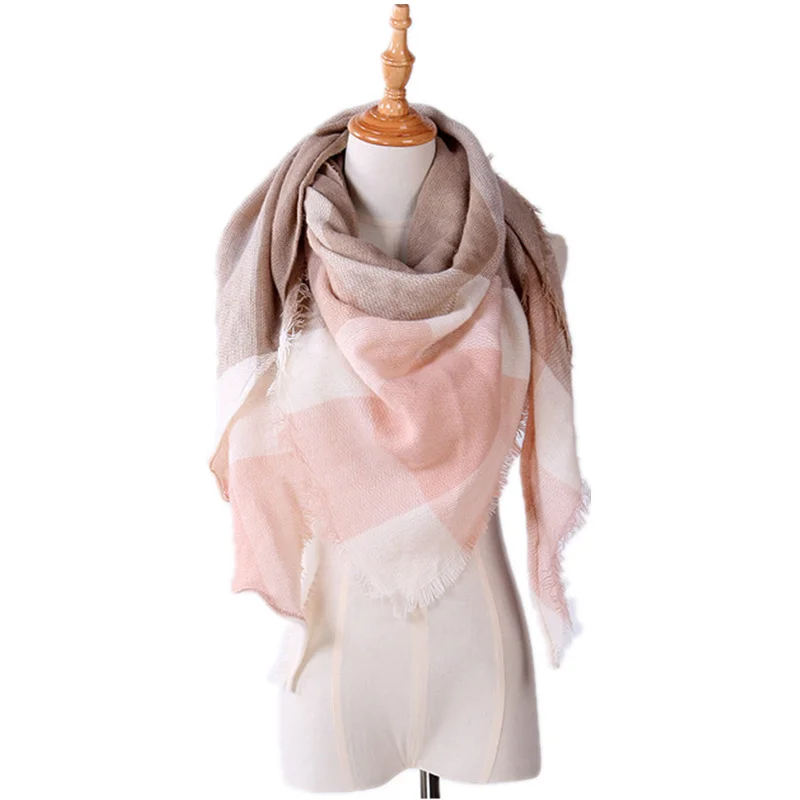 

Basic England Plaid Triangle Scarf For Women Vintage Plaid Women's Shawl Elegant Tassel LICS Classic Female Luxury Brand Scarves