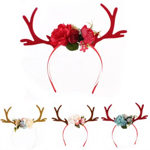 Baby Girl Christmas Reindeer Headband Xmas Party Hair Band Accessories Headwear