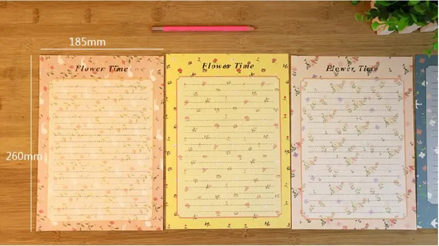 

1 Set colorful Floral 6 Sheet Letter Paper+3 Pcs Envelopes Letter Pad Set Writing Paper for Office School and wedding Supplies