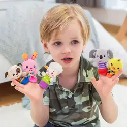 Besegad 5 шт милые Мультяшные животные каваи Форма пальчиковые игрушки из плюша мягкую игрушку для детей детский день рождения Рождественский