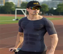 2015 Fashion quick dry Mens muscle shirt Tights Compression workout Fitness Crossfit T-Shirt body building t shirt for men