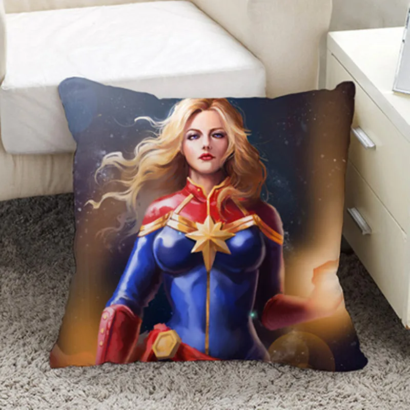 س طبعة الهيكل الخلفي وسادة مقعد الكرتون الكابتن أمريكا مكتب غطاء وسادة خصر أريكة سيارة ديكور الإبداعية غرفة المعيشة هدية M857