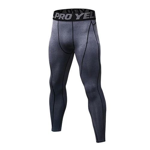 Yuerlian New GYM Compression Bodybuilding Pantalones Hombre Fitness Tights Trousers Sweat Pants For Men Sport Running Leggings - Цвет: grey