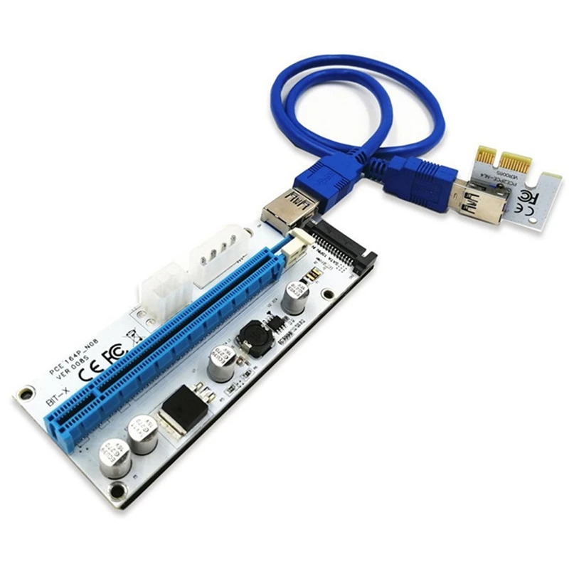 HOT-Ver 008S Pci-E Riser Express 1X To 16X Usb 3,0 удлинитель для майнинга изображений