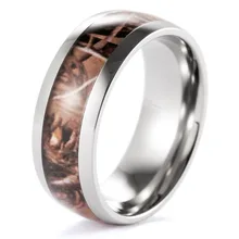 Shardon clásico redondo titanium realtree ap camo huntering anillos anel anillos anillo de bodas anillo de los hombres al aire libre