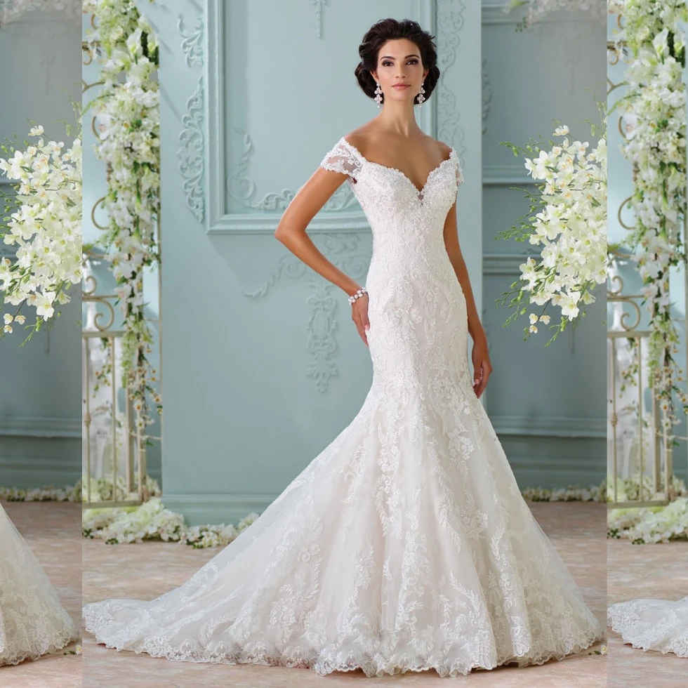 Vestidos De Novia 2017 Elegant Lace Mermaid Wedding Dresses China Tulle