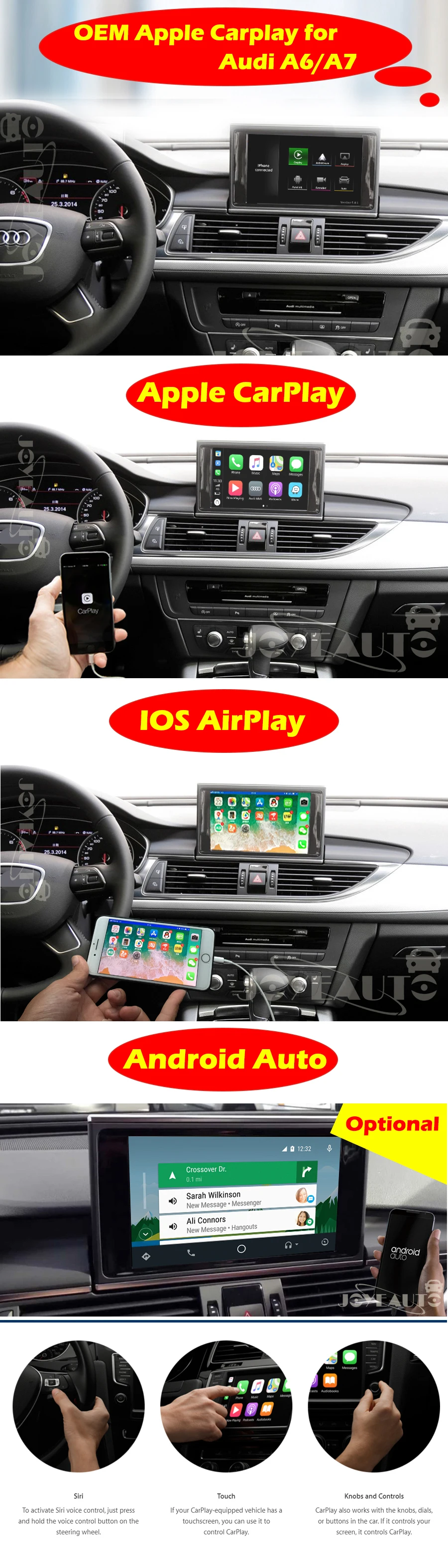 Aftermarket A6 A7 C7 MMI 3g MIB B9 OEM Apple Carplay Android автоматическое обновление 09-17MY IOS Airplay автомобильная игра модифицированная для Audi