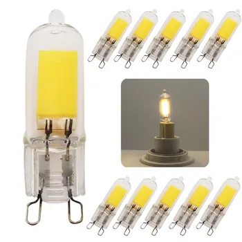 

10Piece New LED Bulb G9 COB LED 220V/230V/240V 9W High Power Tube Clear Glass G9 Halogen-shape LED Warm White/Cold White