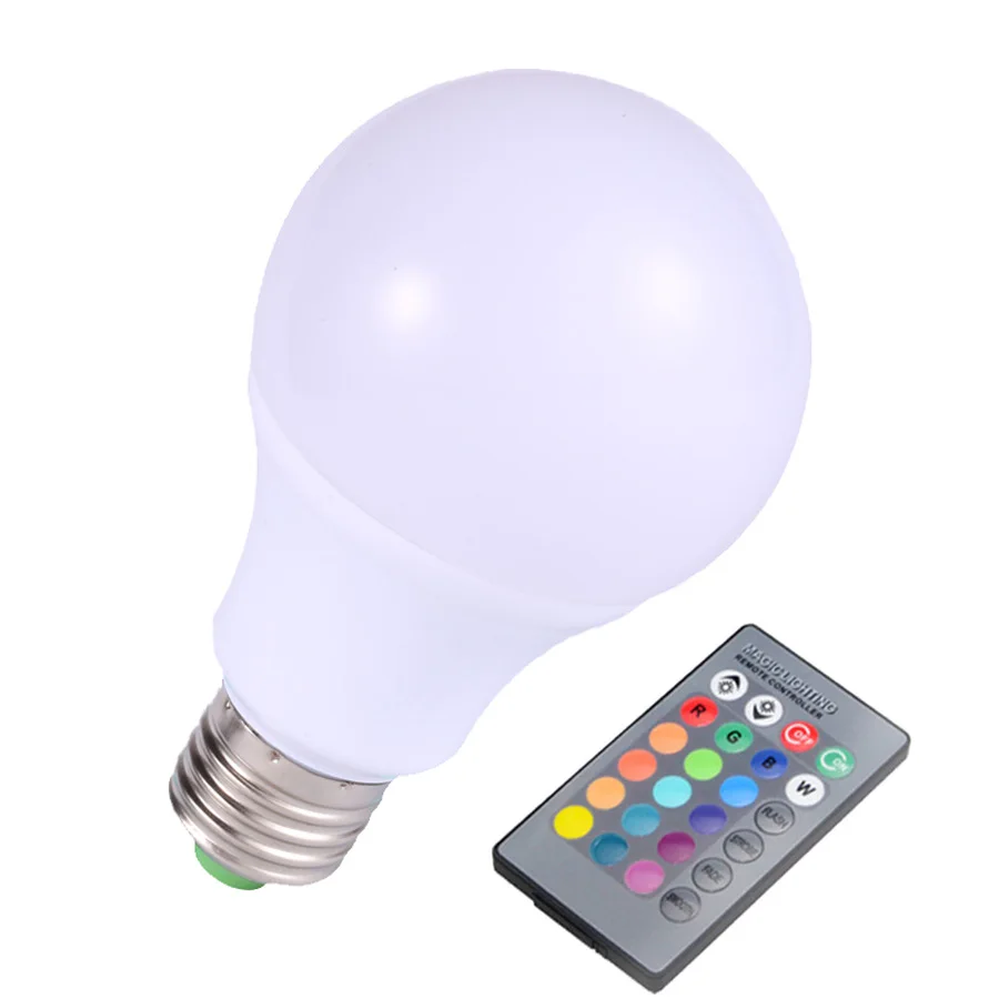 GBKOF E27 RGB светодиодный светильник 3 Вт 10 Вт 110 В 220 В светодиодный светильник 16 цветов с ИК-пультом дистанционного управления лампы для украшения дома и праздника