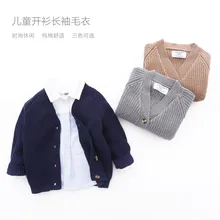 Трикотажная куртка для мальчиков; Новинка года; сезон осень-зима; Детский кардиган из чистого хлопка для мальчиков; свитер