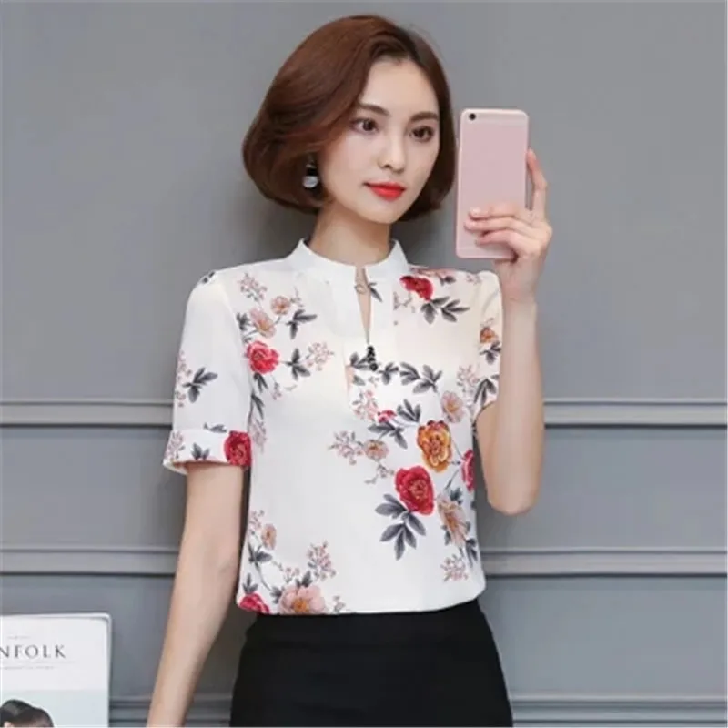 Summer Fashion Floral Blouse Chiffon Nice Elegant Casual