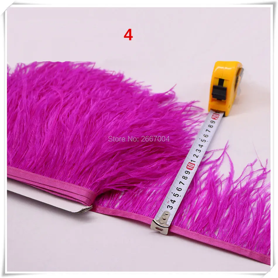 4 rose red ostrich feather fringe 5_