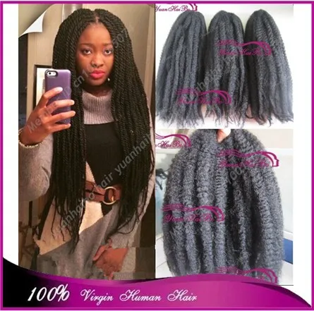 Stock Top Quality 20in Black Kanekalon Synthetic Hair Kinky Twist