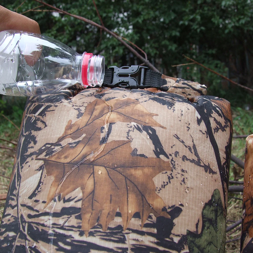 Outdoor 2 Pieces 15L & 8L Camo Waterproof Dry Sack Bag Travel Camping Climbing Hiking Kayak Canoe Inflatable Boat Accessory
