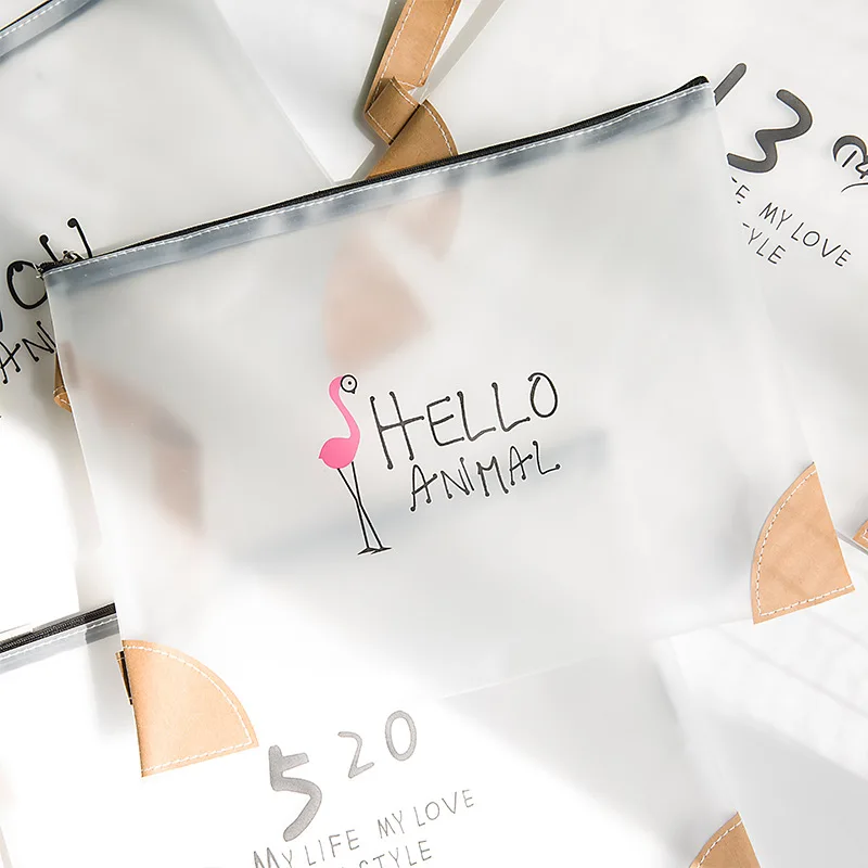 

Transparent Simple style A4 Waterproof File Folder Document Filing Bag Stationery Bag Office supplies collection package Gift