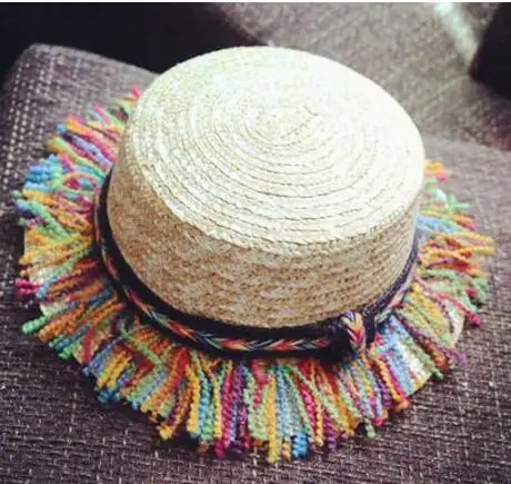 Летние женские шляпы на плоской подошве, соломенная шляпа, Панама, стиль cappelli, сбоку, с бантом, пляжная кепка, кепка для девушек - Цвет: 3