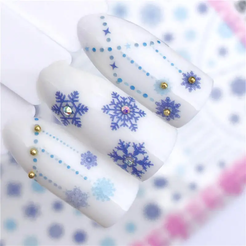 1 шт Рождественский подарок Осень море дизайн ногтей наклейки 3D клей декоративные Наклейки для декора маникюра фольги