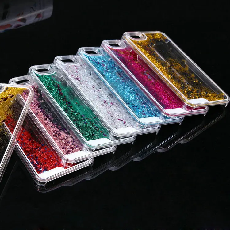

Hot Clear Transparent Glitter Stars Dynamic Liquid Quicksand Hard Case Meteor Twinkling Cover for iPhone 4 5 C S 6 6S Plus