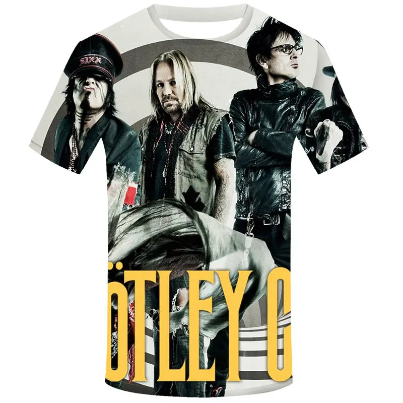 

Summer Men Print Motley Crue Fashion T Shirt Short Sleeves O Neck Cool Casual Merch Band Rock Metal Band T-shirt