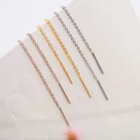YUN RUO Anti-allergy Rose Gold Silver Color Simple Earring Line 316 L Stainless Steel Jewelry Fashion Woman Stud Earring Gift 1