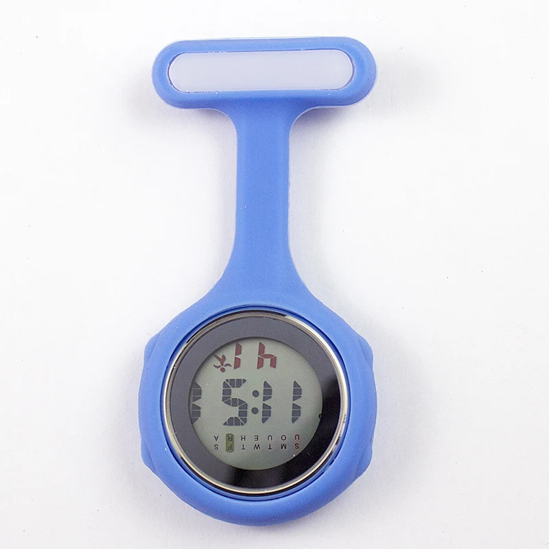 

New colorful silicon Digital Nurse Watch Fashion Silicone Medical Watches Lapel Doctor Brooch Pocket Watch