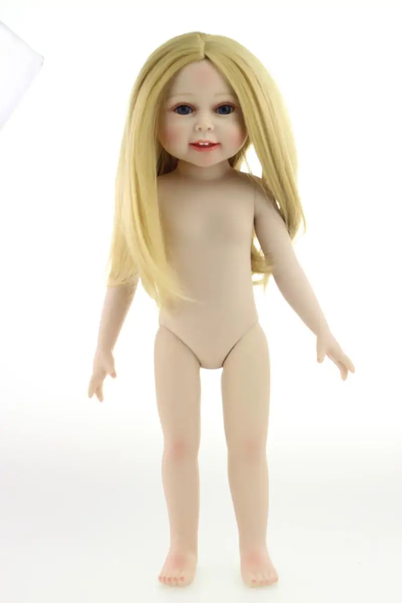 45 см винил reborn girls Dolls ню маленькая девочка новорожденный может наряжаться для