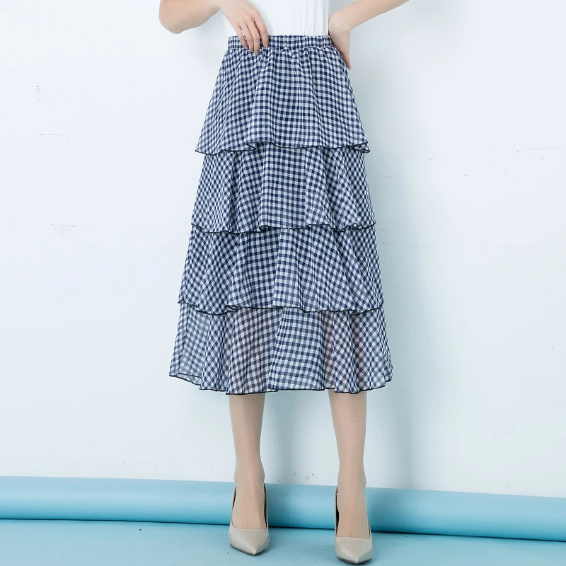 Летние женские длинные юбки в Корейском стиле Флористический с высокой талией юбка Уличная юбка в стиле бохо Готический Большие размеры винтажные шифоновые юбки