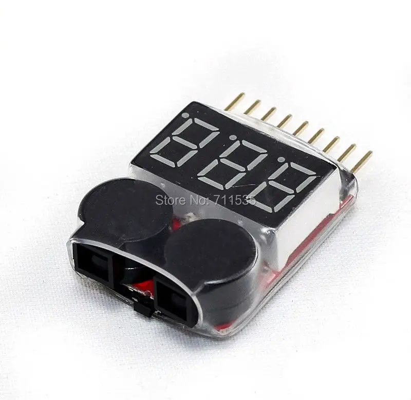 

Dual Speaker 1-8S Lion Battery Voltage 2 IN1 Low Voltage Checker Indicator Tester Buzzer Alarm For RC Helicopter Airplane Boat