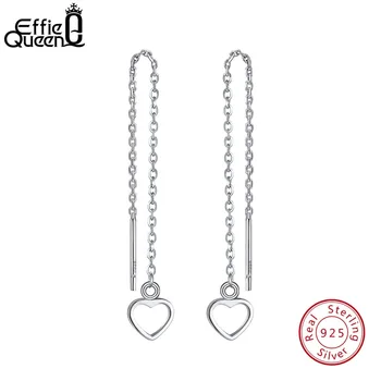 

Effie Queen 925 Sterling Silver Drop Earrings For Women Romantic Heart Shape Earring Fashion Wholesale Jewelry For Female BE77
