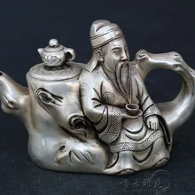 Античная бронзовая античная латунь украшения из серебра медный чайник горшок чайник пень креативное украшение