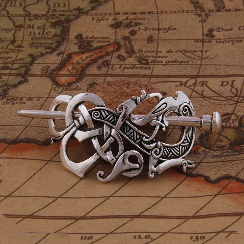 Dropshiping Antique Silver Large Celtics Knots Crown Hairpins Hair Clips Stick Slide Accessories Fashion Jewelry