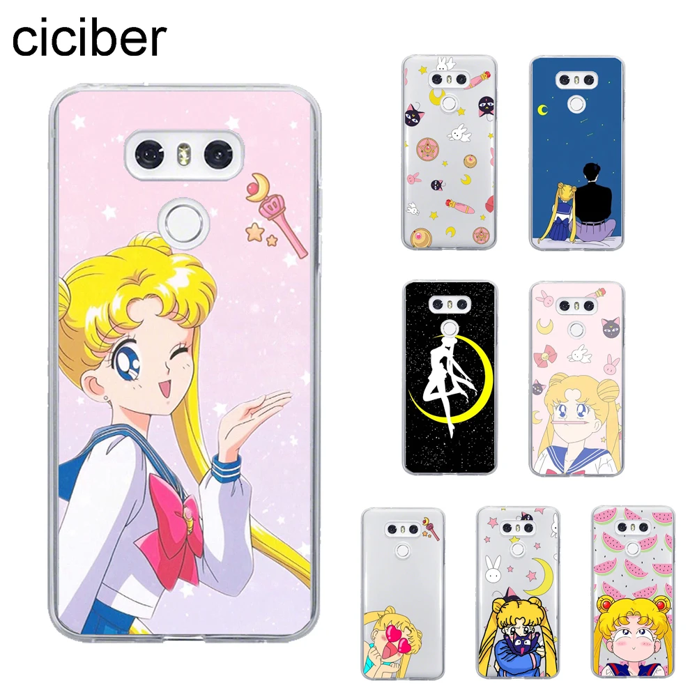 

ciciber Girl Sailor Moon Cover For LG G6 G7 G5 G4 V30 V35 V40 THINQ TPU For LG K10 K8 K7 K4 2017 2018 K9 K11 Plus Phone Case TPU
