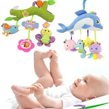 Fashion Children Plush Toys Cross Bar Type Colorful Animal Pendant Hanging Infant Bed Crib Stroller Toy Baby Kids Gifts