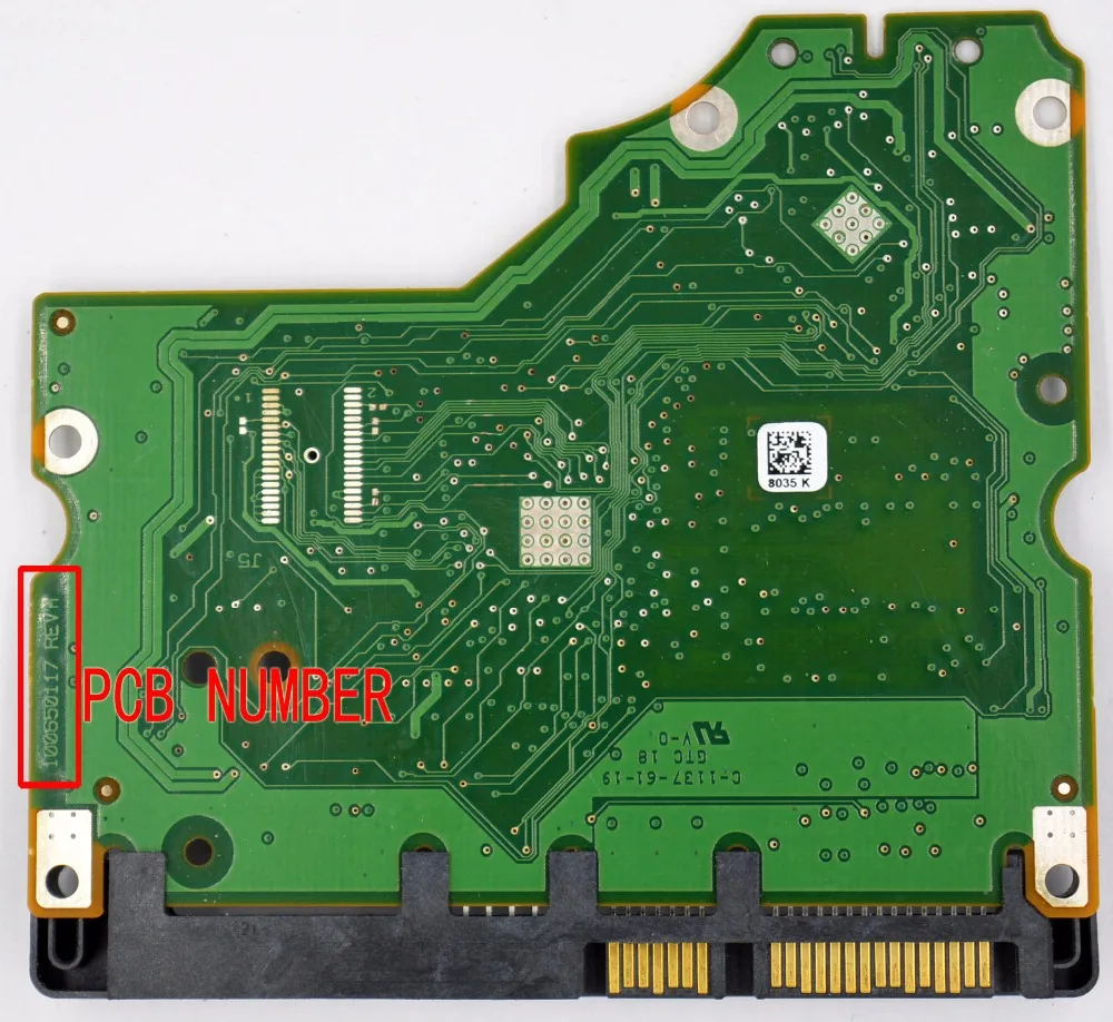 HDD PCB для Seagate Logic Board/Board Number: 100650117 REV A, 8035, ST31000524AS, ST31000528AS, ST31500541AS