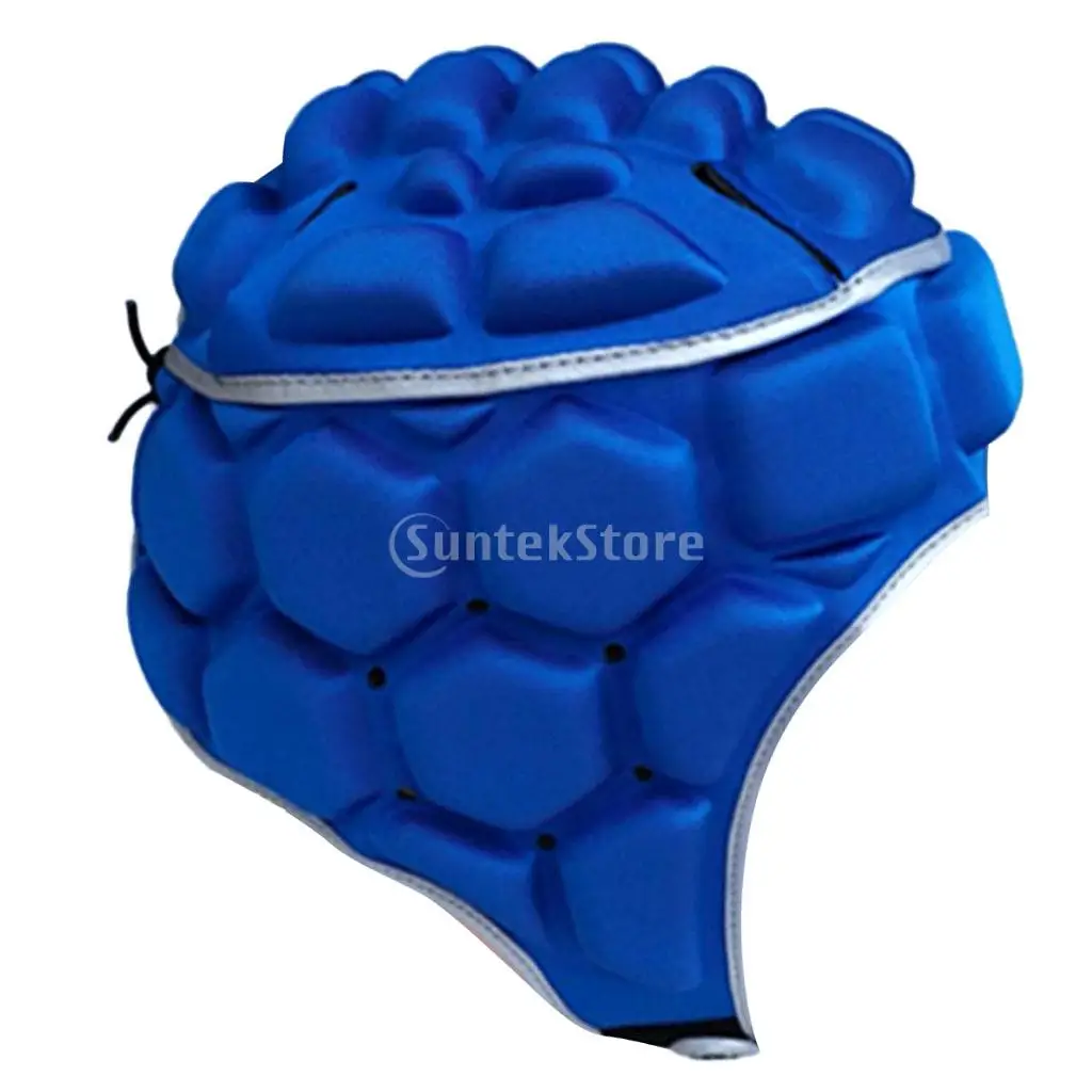 Adult Men's Professional Adjustable EVA Padded Soccer Football Helmet Rugby Goalkeeper Head Guard Protector Hat Gear Equipment