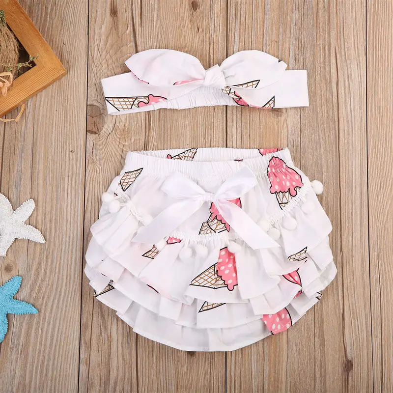 Newborn Baby Girls Lace Ruffle Shorts Pants Nappy Diaper Cover Bloomers
