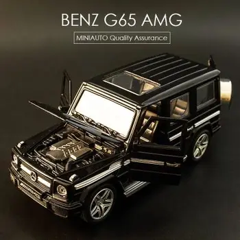 

5 colors 1:32 Scale 15CM Alloy Cars G65 SUV car Pull Back Diecast Model Toy with sound light Collection Gift toy For Children