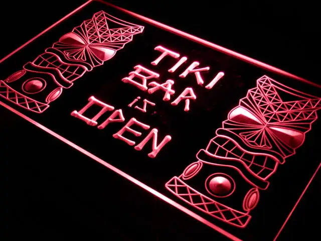 I573 Tiki Bar is OPEN Mask Display NR светодиодный неоновый светильник переключатель ВКЛ./ВЫКЛ. 20