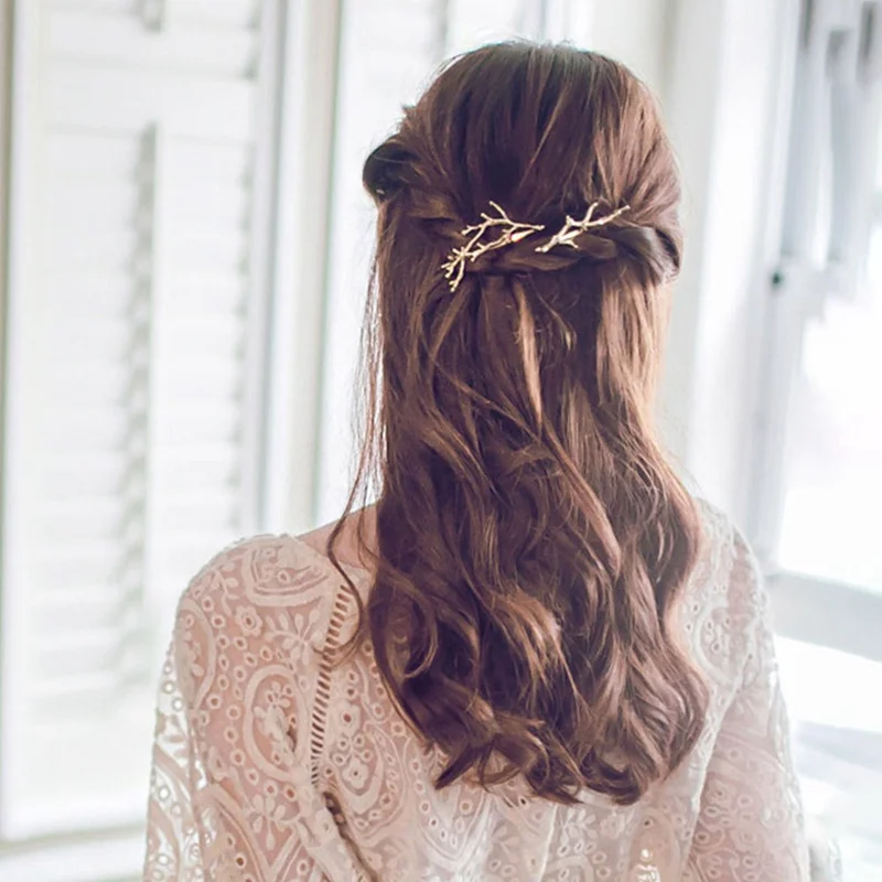 

Hanban Headdress Creative Antler Tree Branch Alloy Side-clip Hairpin Fashionable Personality Princess Clip