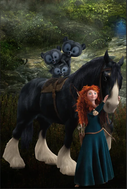 5x7ft Brave Merida Princess Forest Lovely Horse Custom Photo Studio Background Backdrop Vinyl 220cm x 150cm | Фото- и видеотехника