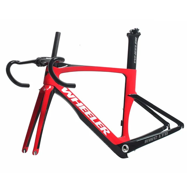 Best Offers Monocoque Full Carbon Road Bike Frame T1100 Ultralight Carbon Road Bicycle Frame BSA UD Glossy Red Color  