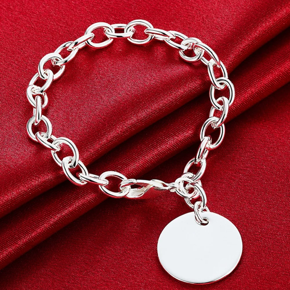 

Wholesale 925 Sterling Silver Bracelet Round Circle High Quality Fine Jewelry Accessories Silver Bracelet