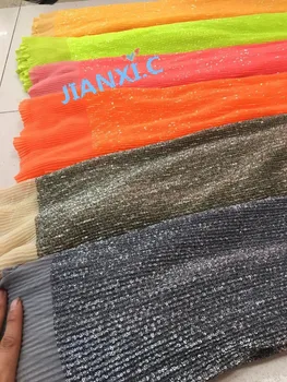

10 colors best Quality sequins French Tulle Lace Fabric JIANXI.C-72322 embroidered Lace Fabric for fashion dress