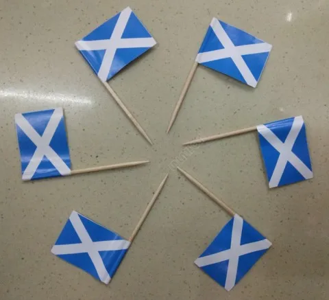 Scotland Flag ScotlandToothpick флаг 500 PcsPaper еда выбирает ужин Шпажки для торта кекс фрукты декоративные палочки для вечеринок коктейлей Тапас - Цвет: Scotland Flag