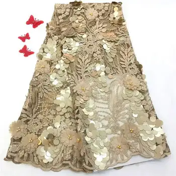 

Design Sequined Mesh Lace Fabric African Indian Guipure Net Laces 2017 Nigerian Style Wedding Dress Sequins Fabrics black red