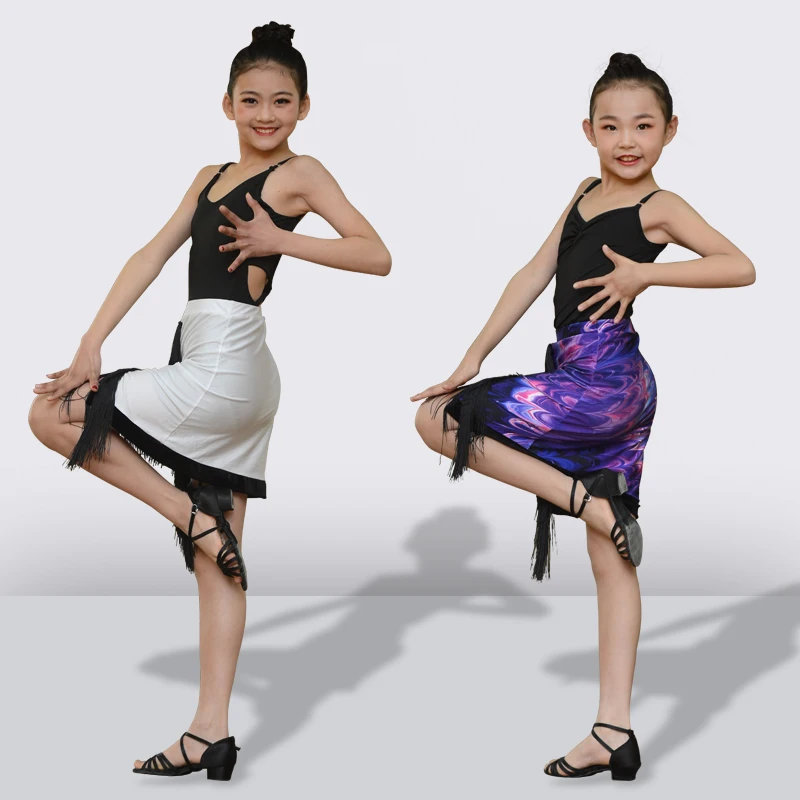 

Black Tassel Latin Dance Dress For Girls Kids Children Fringe Competition Latin Skirt Salsa Samba Dance Latin Salsa Dresses